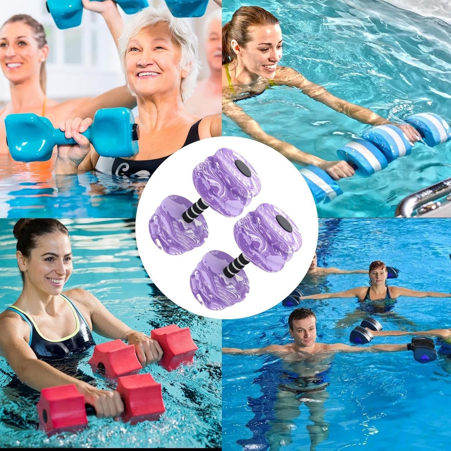 Dumbbell Set, Aquatic Fitness Floating Pool Weights, Waterproof Foam EVA Equipment, Lightweight Water Exercise Gear for Swimming and Aquatic Workouts