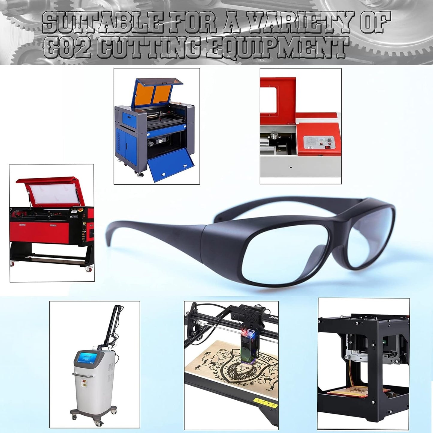 CO2 Laser Safety Protective Goggles Laser Glasses Eye Protection 10600nm Reflective Laser Proof Glasses CO2 Laser Engraving Cutting,9000-11000nm Glasses for Laser Protection with DIN CERTCO Certified…
