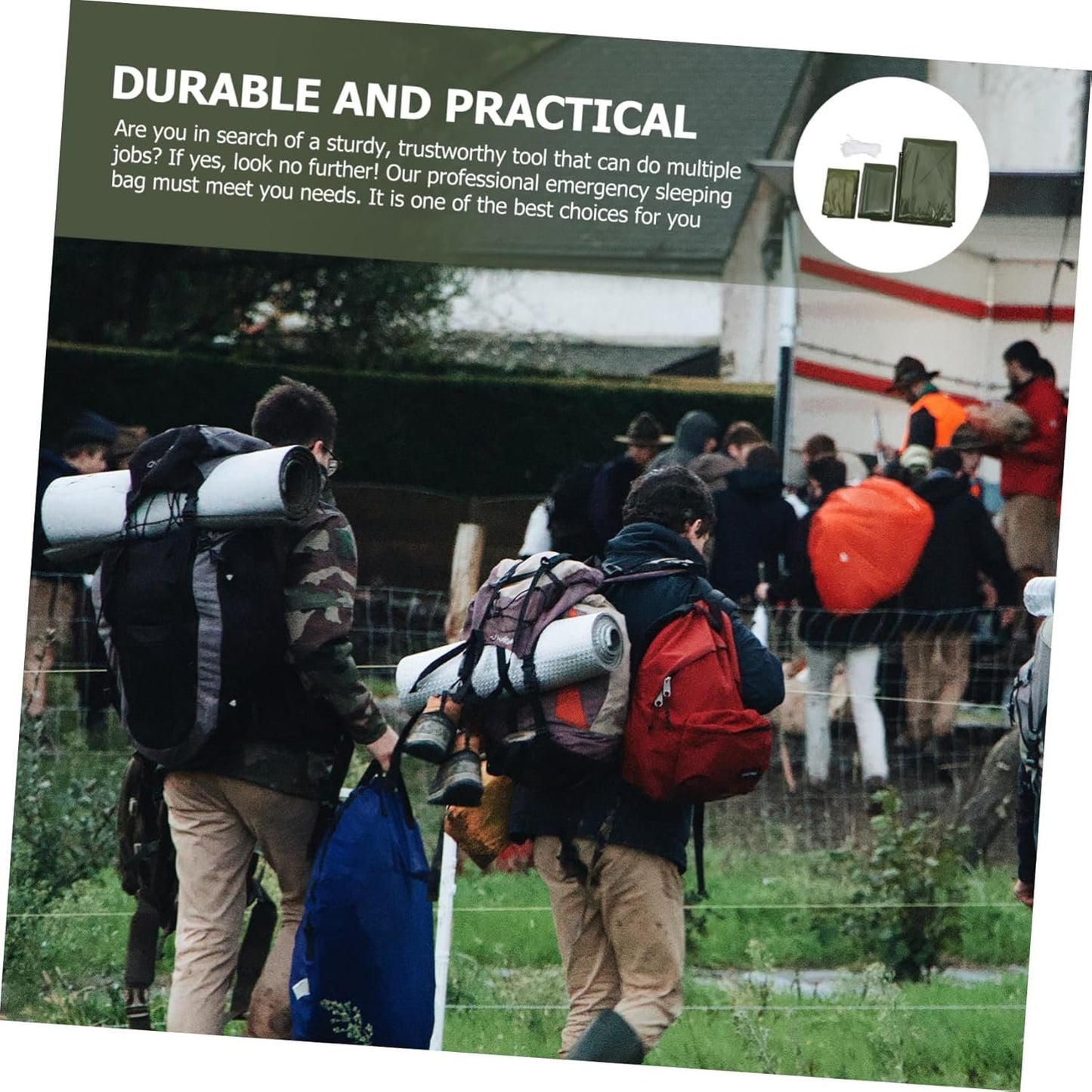 GANAZONO Emergency Thermal Sack Outdoor Survival Sleeping Pouch Tent Lightweight Insulated Pe Material for Camping Hiking and Winter Adventures