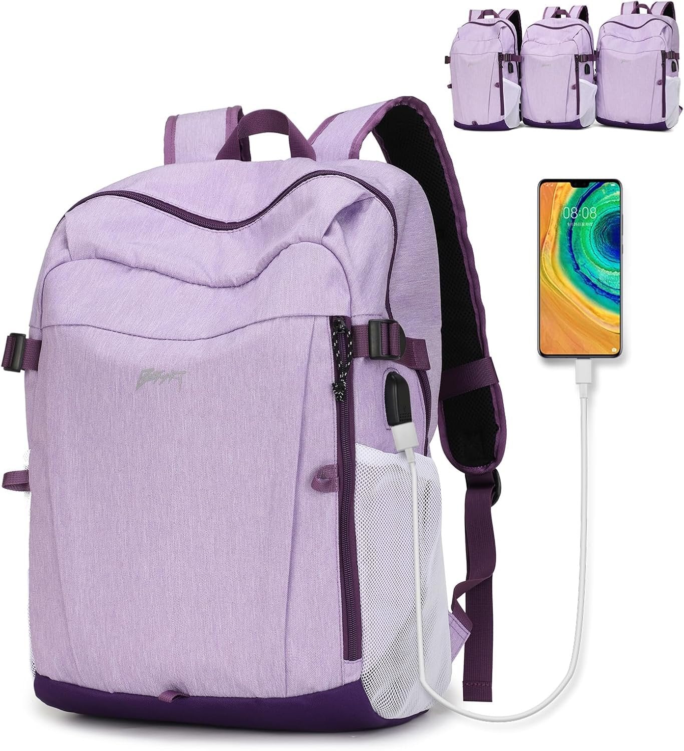 BESMART Travel Laptop Backpack for Women in 3 Size,TSA Fridendly Backpack fits 13.5/15.6/17.3 inch Laptop with USB Charging Port, Lightweight College Backpack for Hiking/Sport/Outdoor