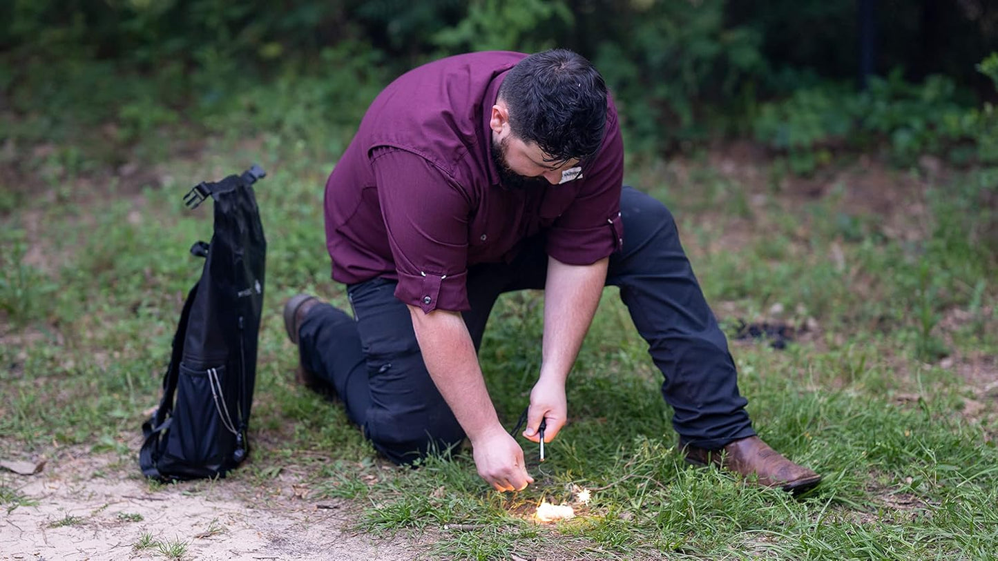 Survival Spark Magnesium Survival Fire Starter with Compass and Whistle