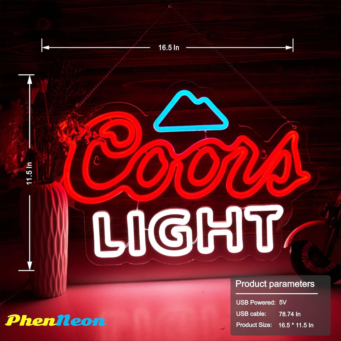 Cors Beer Neon Sign for Wall Decor, Light Beer Bar Neon LED Lights Perfect for Bars Man Cave Home Bars Bedroom Decor Creative Christmas Birthday Party Gifts, Vibrant Nighttime Ambience