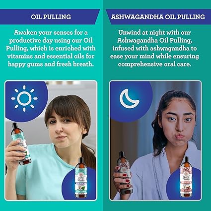 GuruNanda CocoMint Oil Pulling Mouthwash for Complete Oral Hygiene, 7 Essential Oils & Vitamins for Happy Teeth & Gums & Fresh Breath , Alcohol-Free, 8 oz
