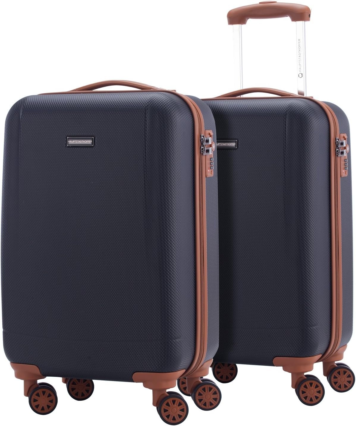 HAUPTSTADTKOFFER - Wannsee - Hand Luggage - Set of 2 Trolleys, Hardshell Cabin Trolley 58.5 cm, TSA, dark blue, Hand Luggage Sets