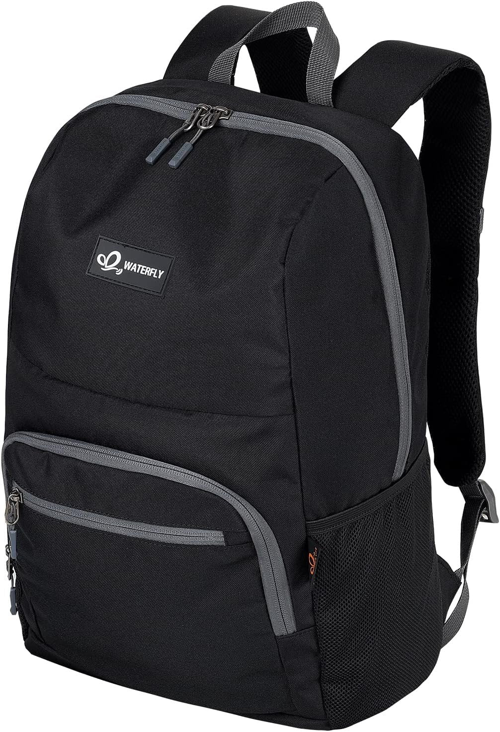 WATERFLY Casual Daypack Lightweight Backpack: 25L Padded Outdoor Day Trip Backpack for Man Woman, Black, Travel Backpacks