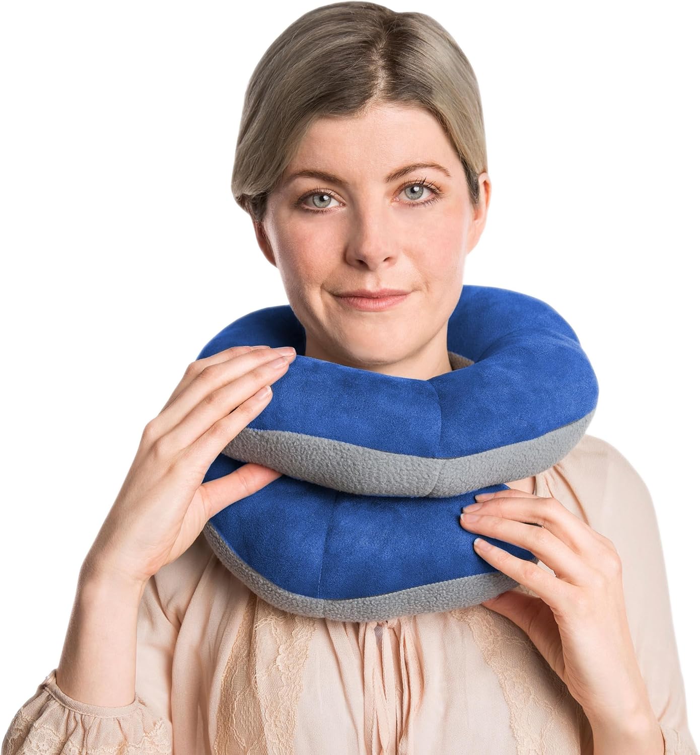 Travelon: Travel Comfort Neck Pillows, Cobalt/Gray, One Size, Deluxe Wrap N' Rest Pillow