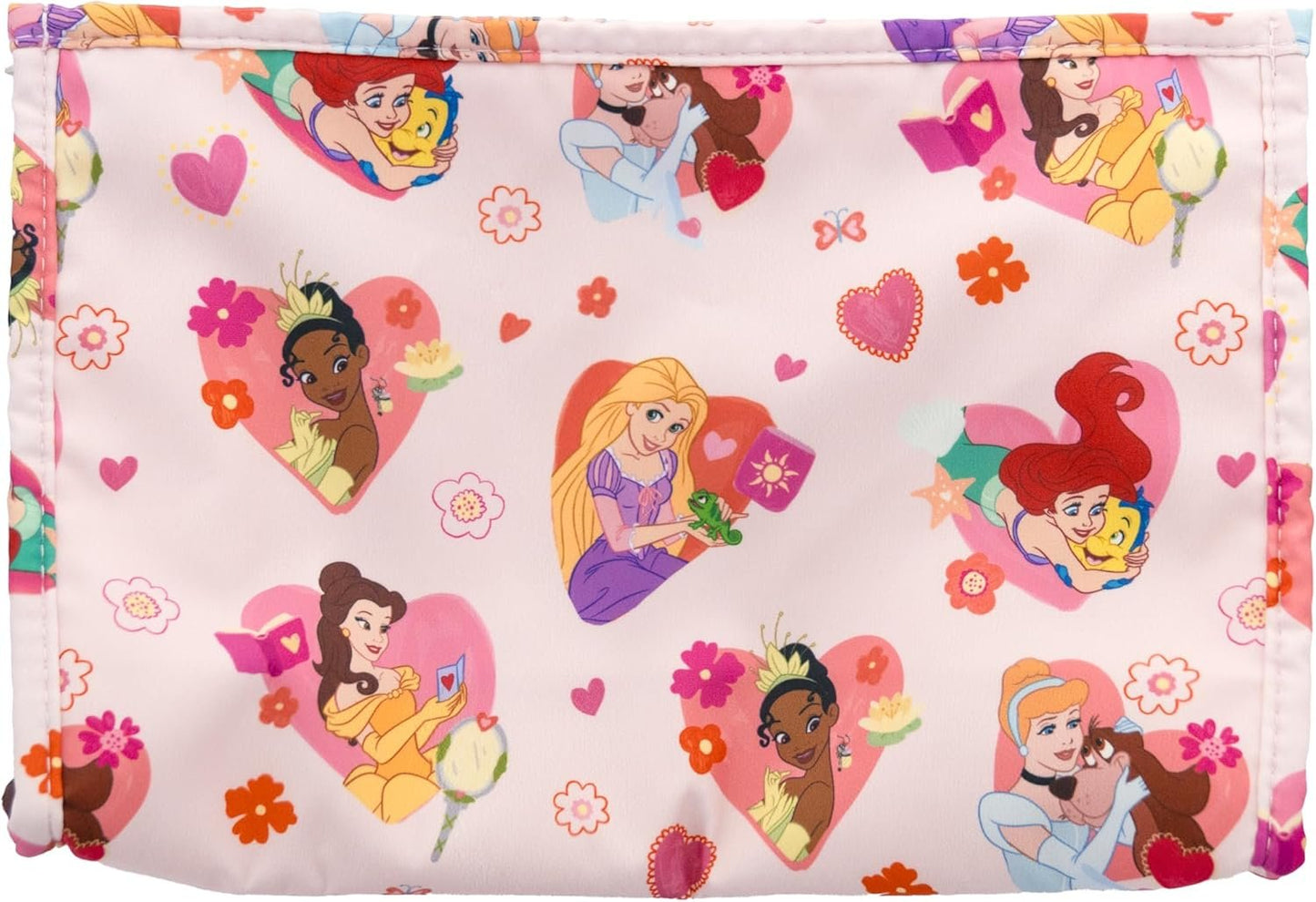 Disney Princess Ariel Belle Rapunzel Cinderella Tiana Toiletry Bag with Zip Official Product Disney