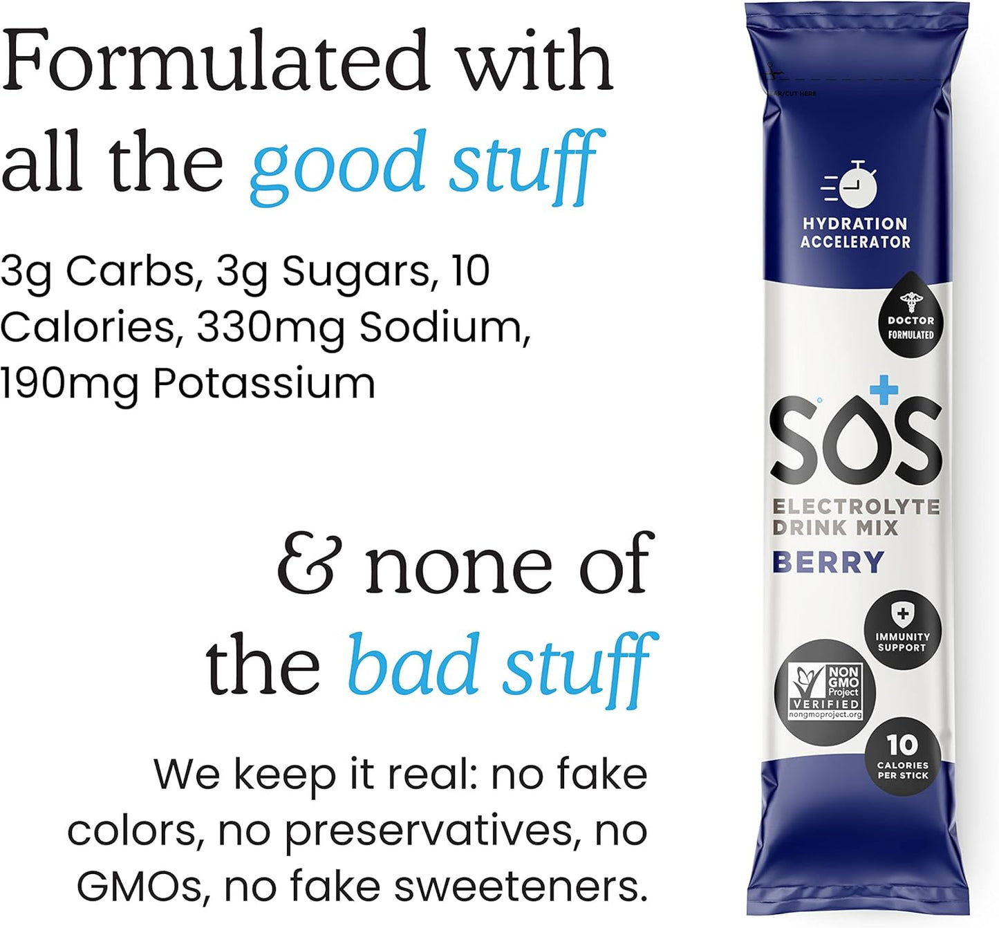 SOS Hydration Electrolyte Powder Mix, Mango, 5g - Pack of 20