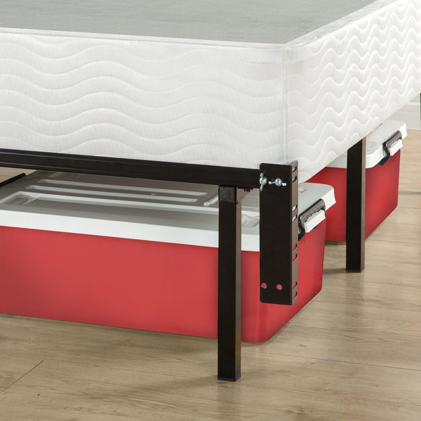 Zinus Adjustable Bed Frame, Twin to Queen - Compack 12 Inch Metal Bed Frame for Box Spring , 9 Legs Heavy-Duty Frame, Easy Assembly, Headboard Compatiable with Built-in Bracket, Mattress Support