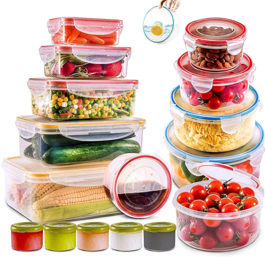 28 PCs Large Food Storage Containers with Airtight Lids- Fridge Pantry Organiser For Home, kitchen storage &Organisation. Meal Prep Containers Set-BPA Free Plastic & Microwave Safe Bento Lunch Box