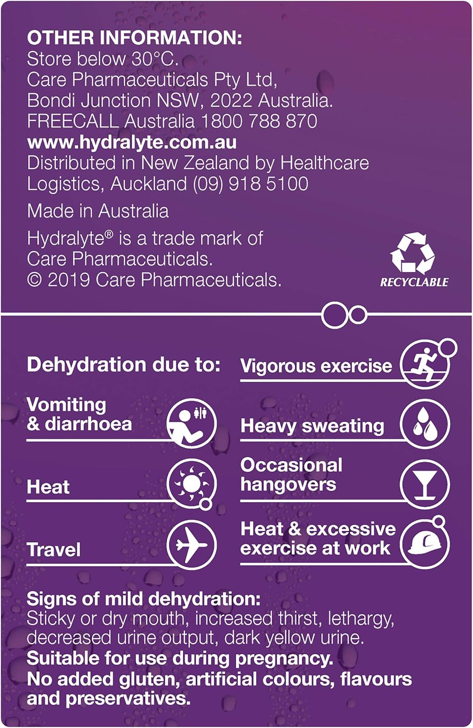 Hydralyte Electrolyte Powder Apple Blackcurrant Flavoured 24 Packs