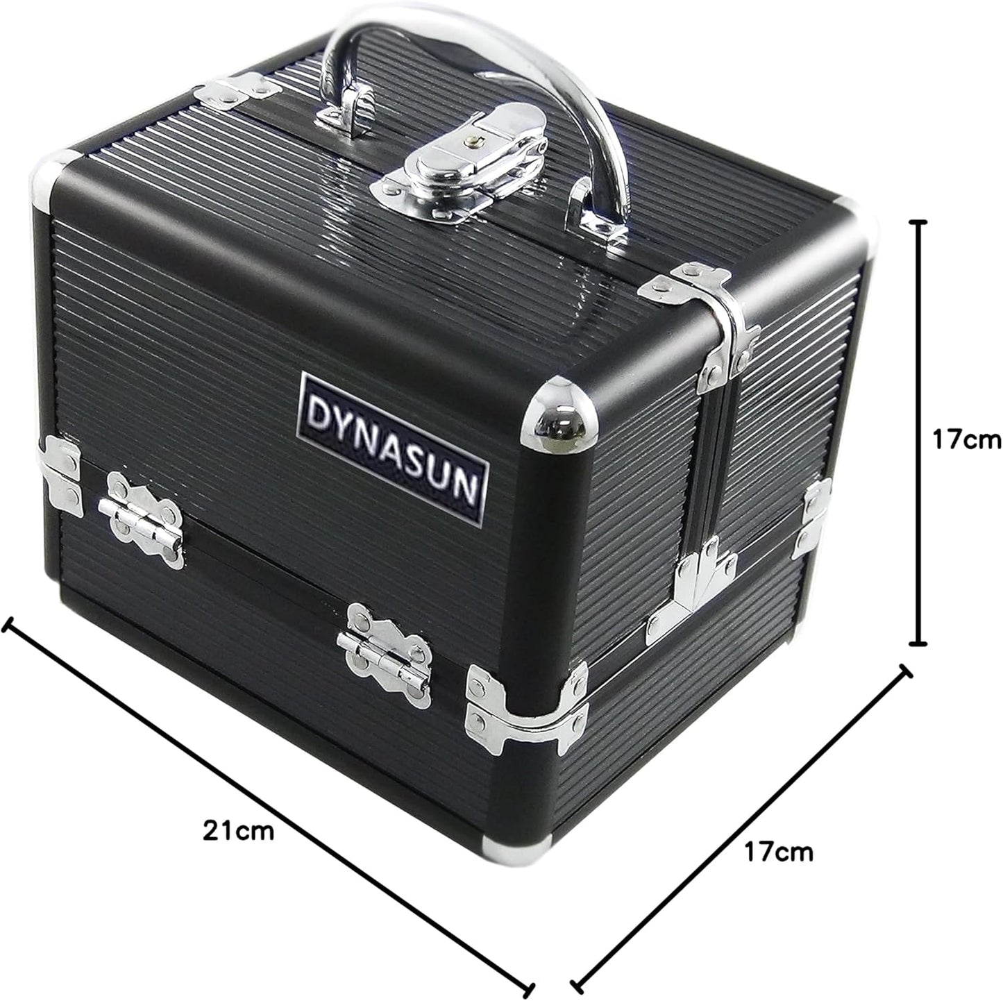 DynaSun - 22 cm Aluminium Beauty Case, Black, Travel Beauty Cases