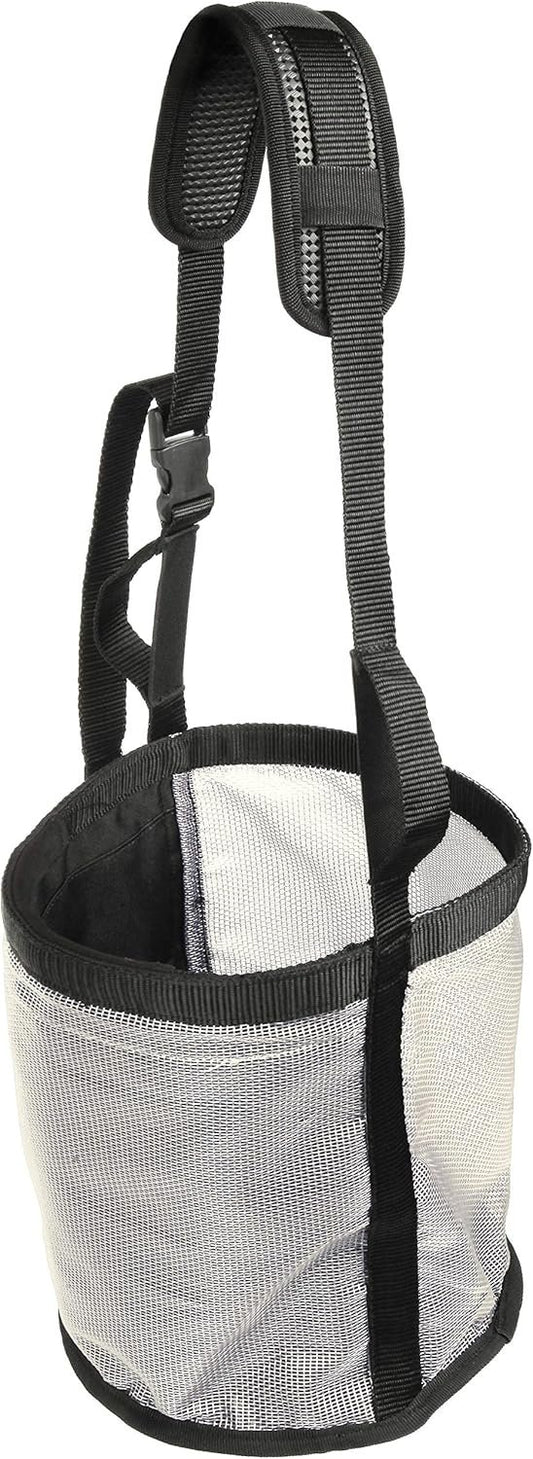 Majestic Ally Horse Feed Bag, Heavy Duty Nylon Mesh Grain Feed Bag, Adjustable Strap with Durable Snap and Elastic Straps, Comfort Neck Pad and Nose Pad (Full, Beige)