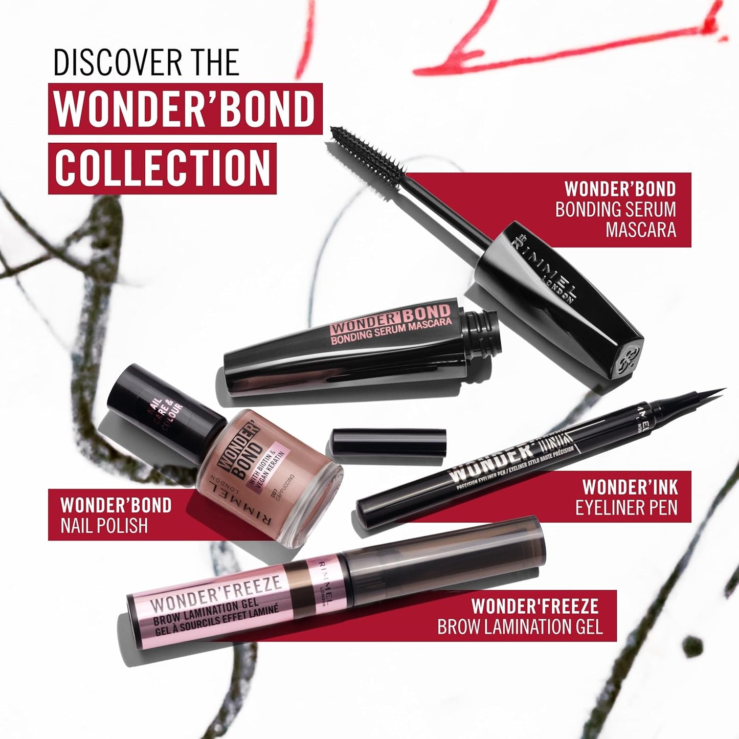 Rimmel Wonder'bond Care+Color Nail Polish, 007 Cappuccino, Regenerates Nails, with Biotin and Vegan Keratin, Modulable, 12 ml