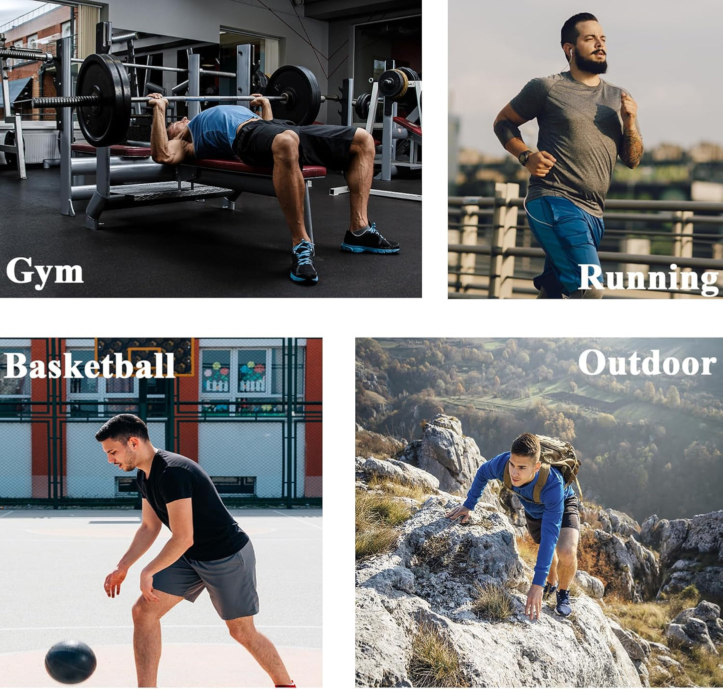 ZENGVEE 3 or 5 Pack Mens Gym Running Shorts Quick Dry Workout Athletic Training Fitness Shorts with Pockets