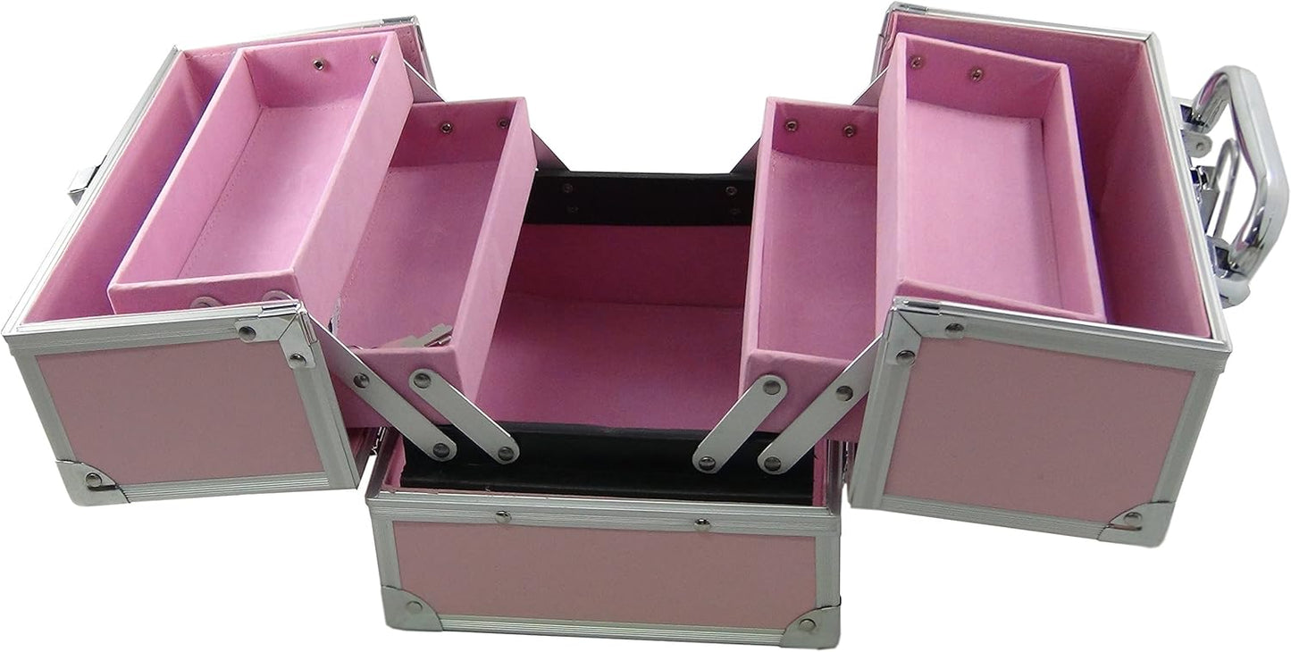 DynaSun BS35 Beauty Case Make Up Nail Art Jewellery Holder, Pink, pink, Travel Beauty Cases