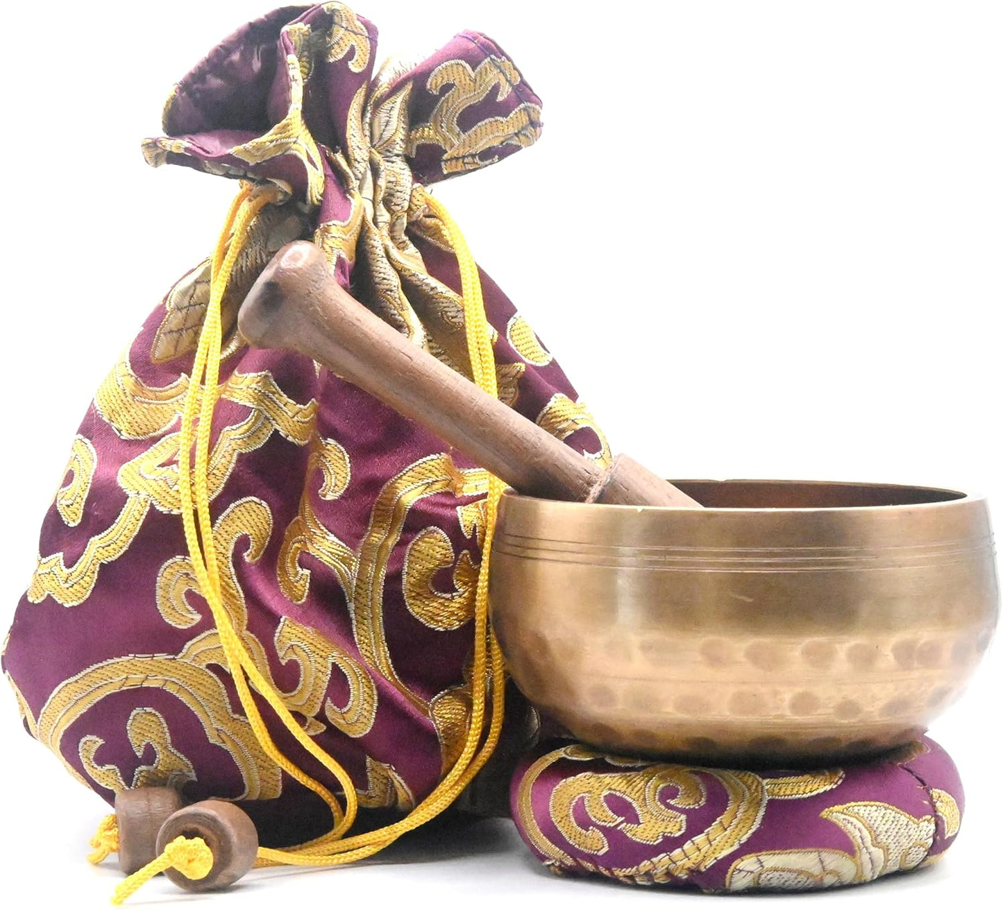 Handmade Singing bowl-Tibetan Singing bowl set-Singing bowl, Mallet and Cushion-Chakra Balance, Meditation and peace-Handmade in nepal-with Carry Bag