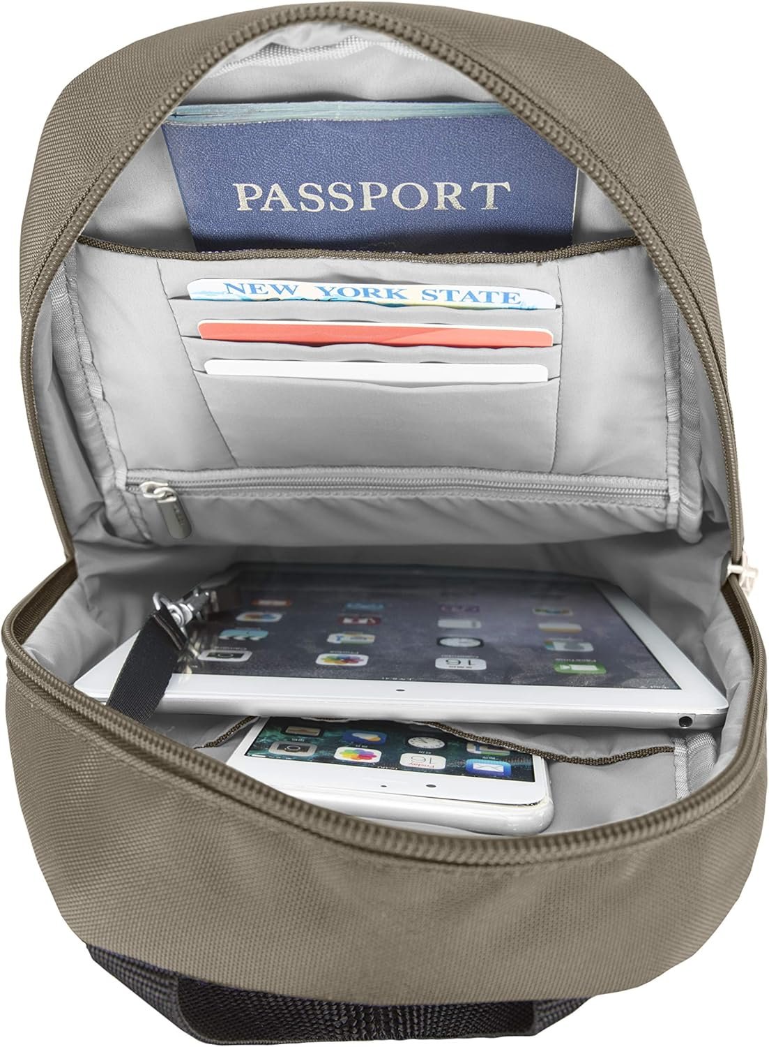 Travelon Classic Sling Bag, Nutmeg, Travelon Anti-theft Classic Sling Bag