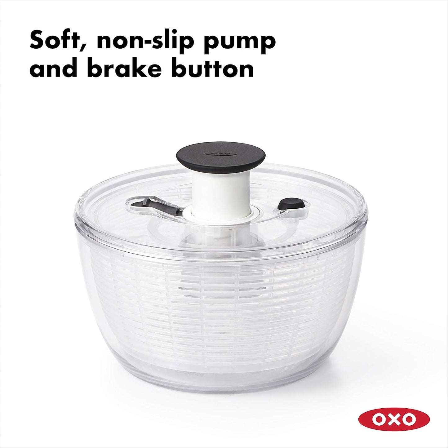 OXO Good Grips Salad Spinner, 4.0 Litre, Clear, Large