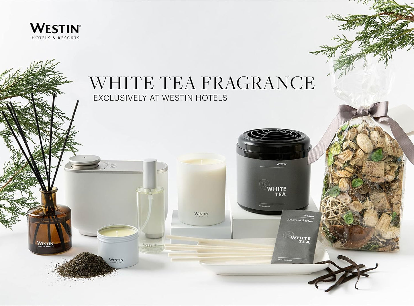 Westin White Tea Home Diffuser - Scent Machine with Refill Cartridge - Air fresheners for Home - Signature White Tea Scent