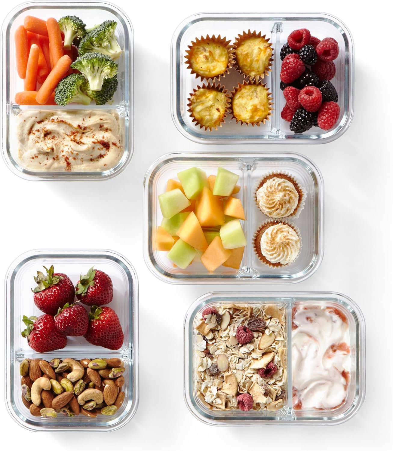 Pyrex Meal Prep Divided Glass Storage, 580 ml Capacity