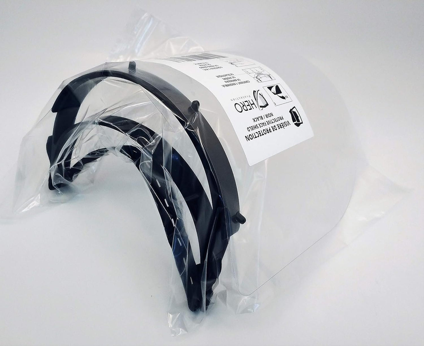 Made in Canada Hero Protection Safety Reusable Face Shields Full Face Protection with Anti-Fog Coating (1, Black)