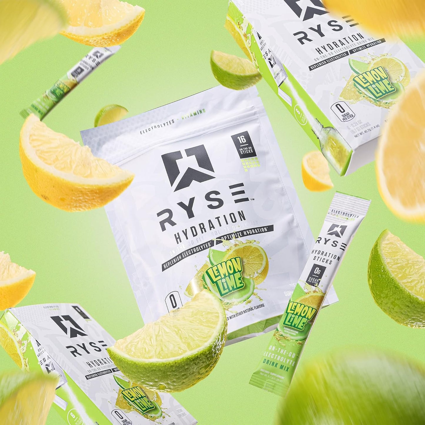 Ryse Core Hydration 16 Serve Lemon Lime Electrolyte Supplement Powder 102.4 g