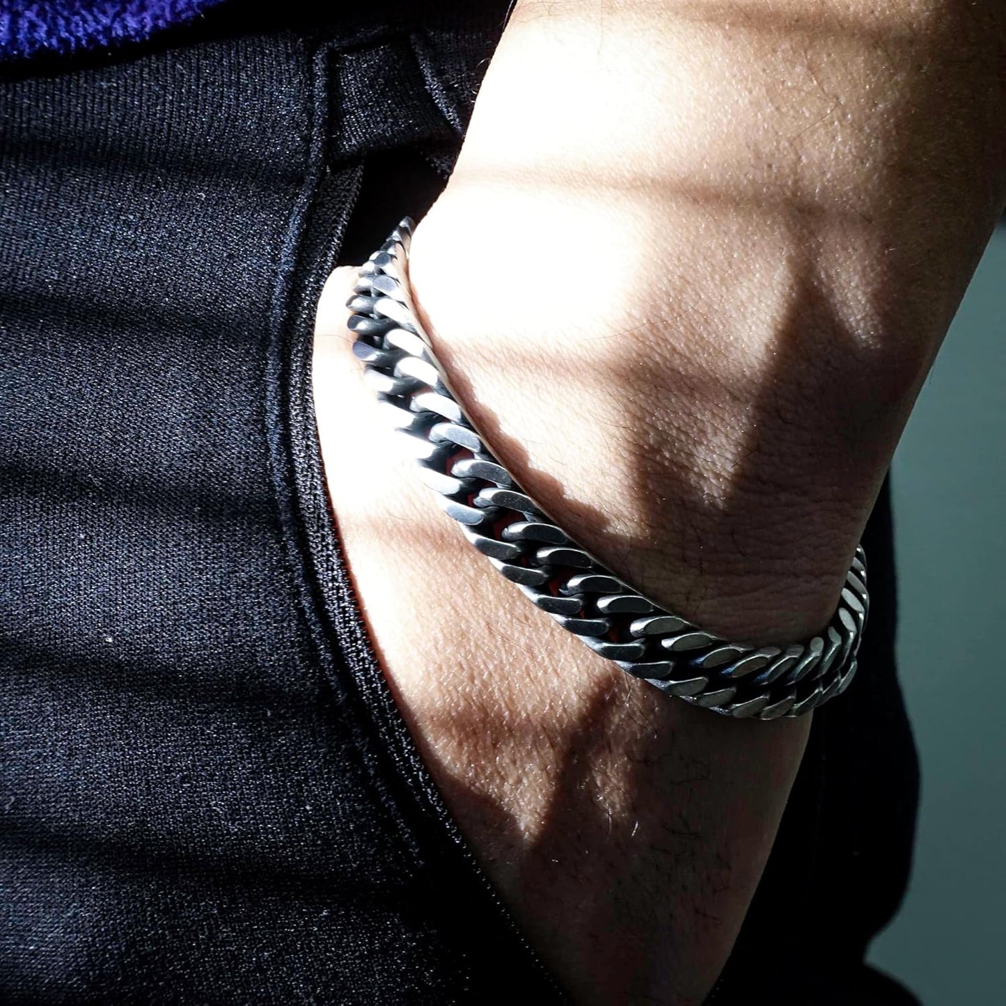 Health and Safety Engineer Unique Cuban Link Chain Bracelet for Grads, Small, Silver Plated Zinc, Cubic Zirconia