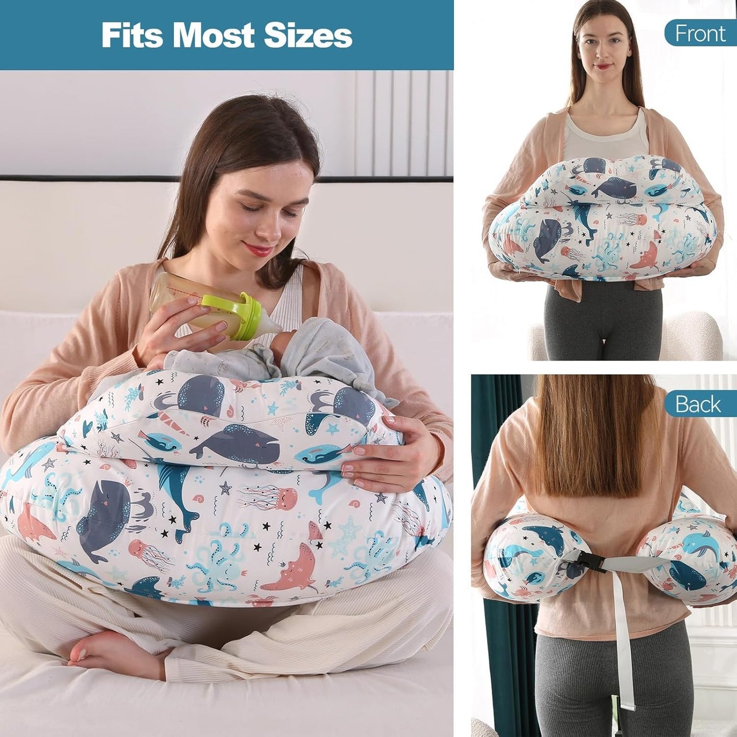 Pregnancy Pillow,Multifunctional Nursing Pillow Washable Breastfeeding Pillows (Type E-Upgrade)