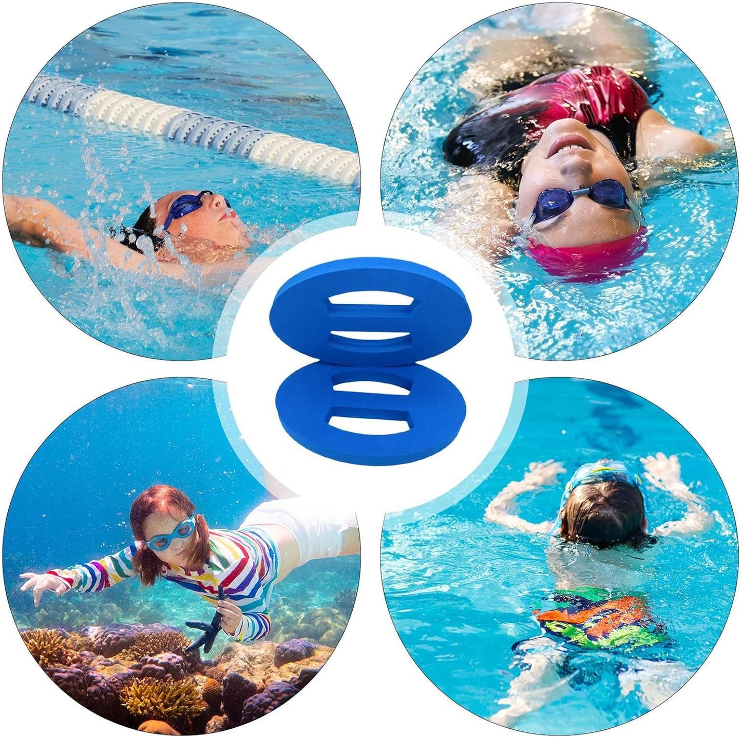 Water Exercise Discs, Handheld Swim Discs, Comfortable Lightweight EVA Foam Pool Water Weights for Aquatic Fitness, Aerobics Routines, Training, Beginner Workout Gear, 2 Pieces
