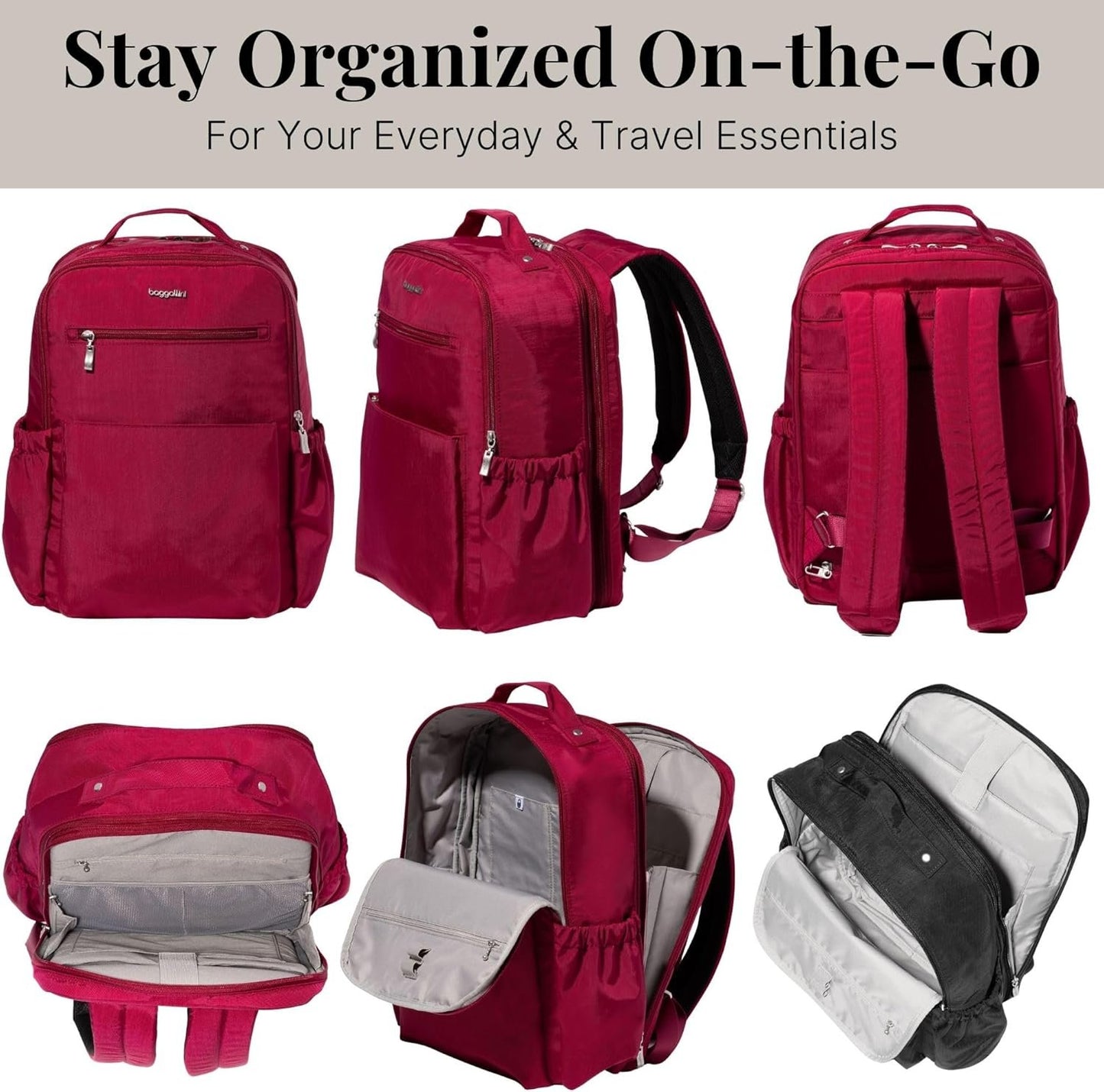 Baggallini womens Tribeca Expandable Laptop BackpackTribeca Expandable Laptop Backpack