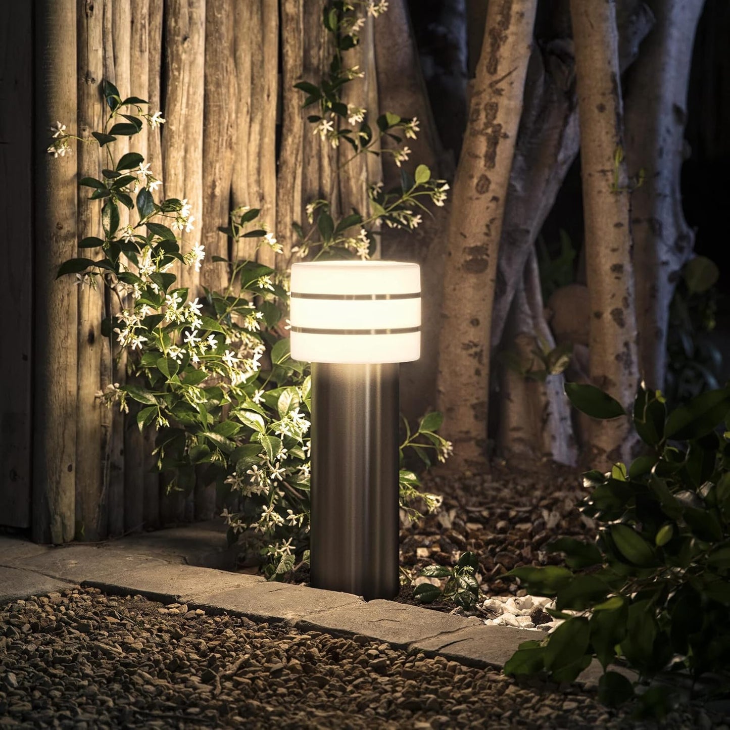 Philips Hue White Tuar, Paletto LED Smart da Esterno, Luce Bianca, Alluminio