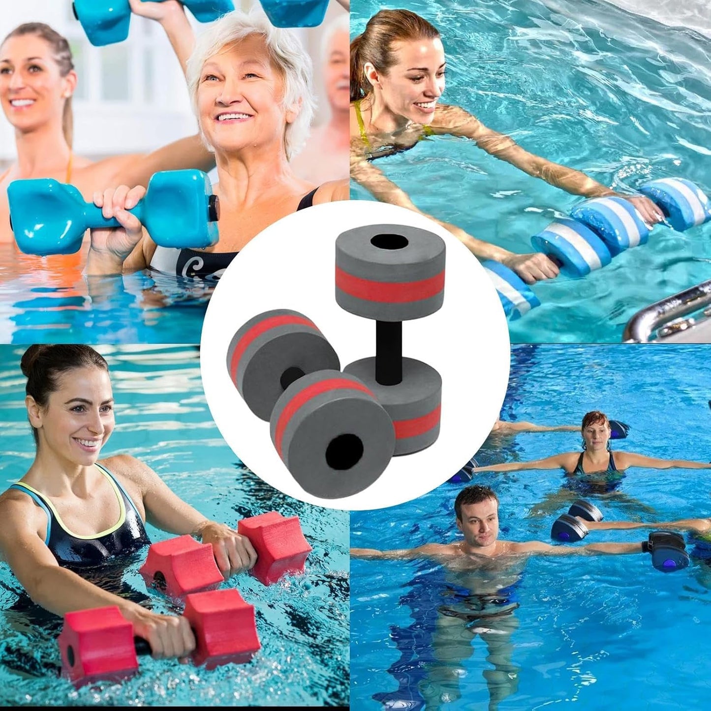 Pool Exercise Equipment, Aqua Fitness Gear, Water Dumbbells, Lightweight Design Blue Pair for Aquatic Workouts and Rehabilitation, 11.14x5.91 Inches