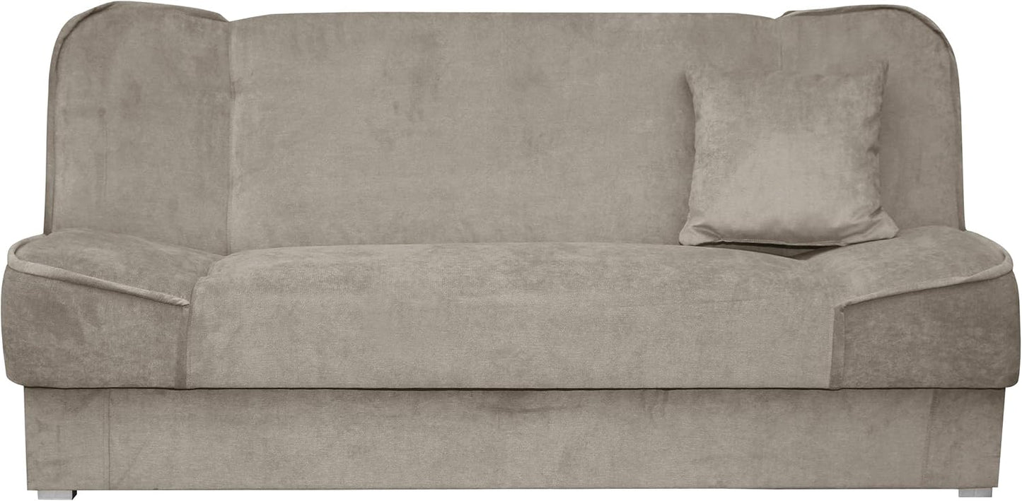 Mirjan24 Gemini with Drawer, 3 Seater, Sofa with Bed Function, Furniture Set, Microfibre, Orinoco 22, 175 x 80 x 80 cm