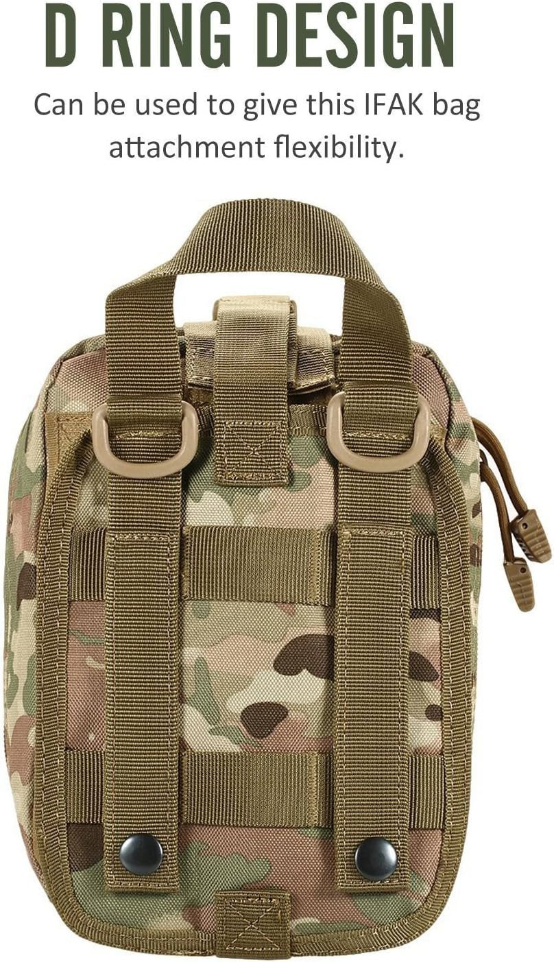 ifak molle First aid Bag EMT Tactical Pouches Rip-Away Medical Pouch Utility Rescue Emergency Trauma Accessories Tools Bag Military Belt Pouch (camo)