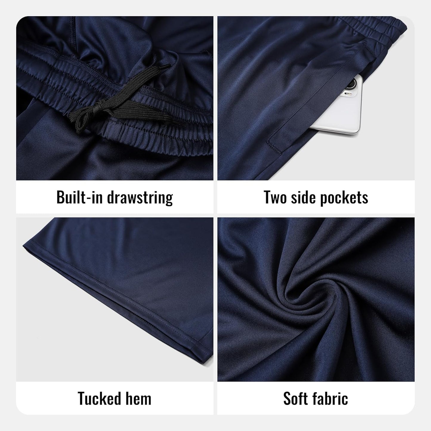 ZENGVEE 3 or 5 Pack Mens Gym Running Shorts Quick Dry Workout Athletic Training Fitness Shorts with Pockets
