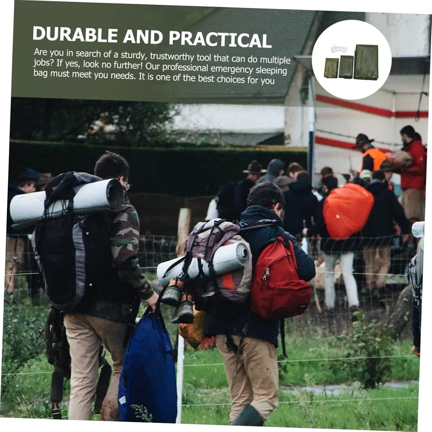 2pcs Emergency Tent Set Tents Sleep Sack Sleeping Bag Survival Sleeping Sack Emergency Sleeping Sack Camping Tent Warm Blanket Life-Saving Travel Pe Tear-Resistant Material