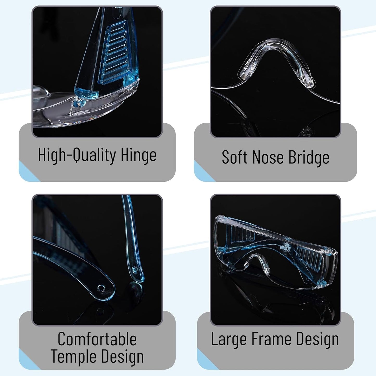 UNCO- Safety Goggles Over Glasses, Protective Goggles, Safety Goggles Anti Fog, Work, Safety Glasses Over