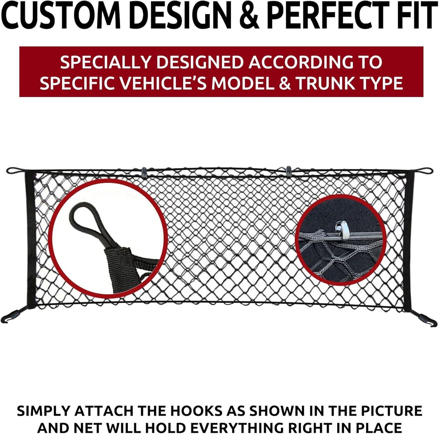 Envelope Style Elastic Trunk Mesh Cargo Net for Subaru Outback 2021-2023 - Premium Trunk Organizers and Storage - Luggage Net for SUV - Best Car Organizer for Subaru Outback
