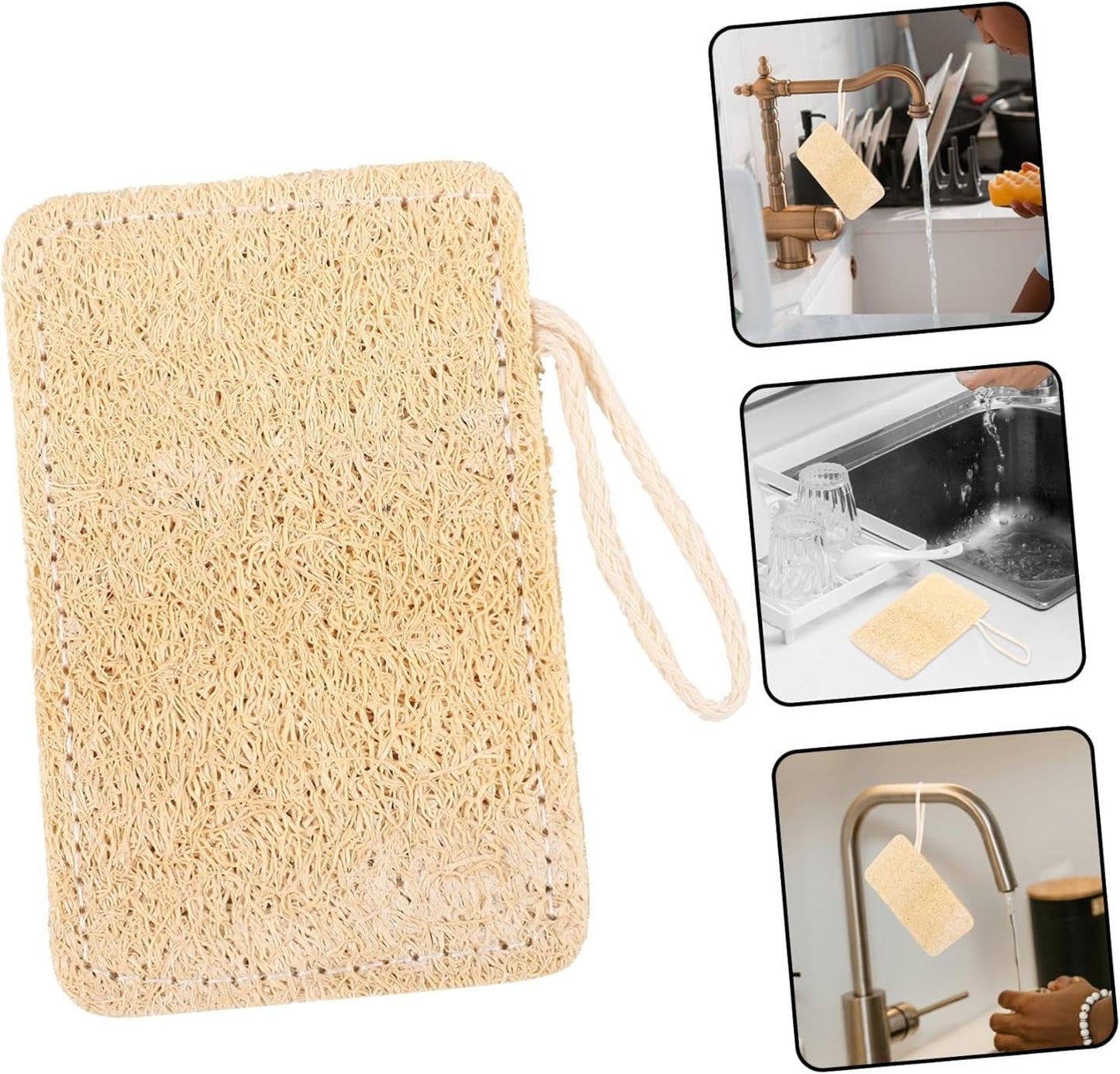 OATIPHO Kitchen Loofah Scrubber Dishwashing Sponge Design for Cleaning Durable Loofah Cloth for Stubborn