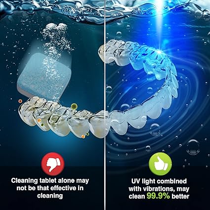 GuruNanda Retainer & Denture Cleaning Pod – Ultrasonic (45kHz) & UV Light Cleaner, 3 Modes for Retainers, Dentures, Brushes & Teeth Cushions
