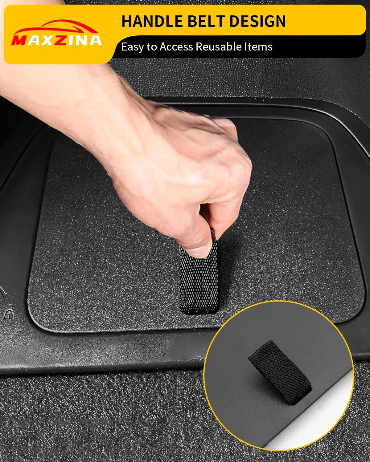 Maxzina Rear Trunk Organizer Cover Compatible with 2023 2024 2025 Honda Pilot Trunk Organizer Storage Bin Lid Left Driver Trunk Side Storage Box Cover Protector Black 7&8 Seats Pilot Accessories