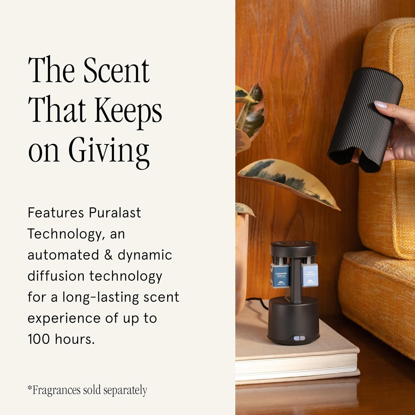 Pura Plus - Smart Fragrance Diffuser for Large Spaces - Automatic Fragrance Vial Detection - Wi-Fi Smart Diffuser for Luxury Home Scenting - Black
