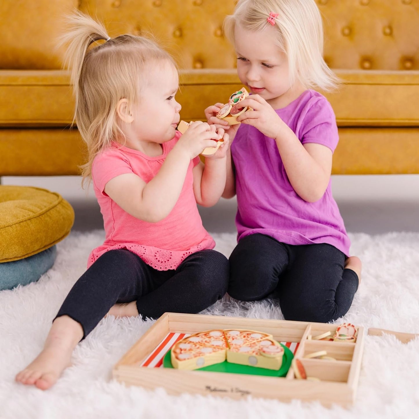 Melissa & Doug Wooden Pizza Play Food Set With 36 Toppings | Pretend Food, Play Wooden Pizza And Pizza Cutter, Pizza Toy For Kids Ages 3+