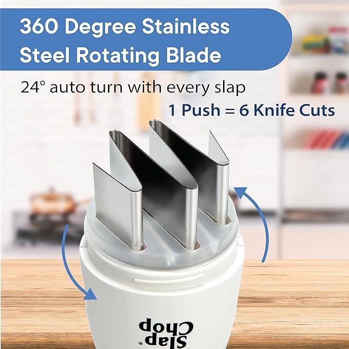 Original Slap Chop Slicer Chopper with Stainless Steel Blades & Butterfly Opening for Easy Cleaning - Vegetable Chopper Gadget - Mini Chopper for Salads - Kitchen Accessory