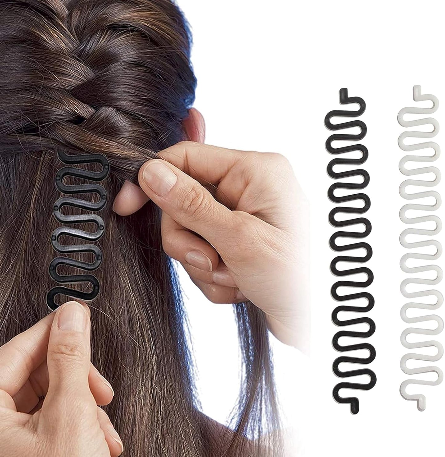 Women's Hair Braiding 4 French Centipedes French Hair Styling Clip Stick Bun Maker Braid Tool Accessories for Women Girls