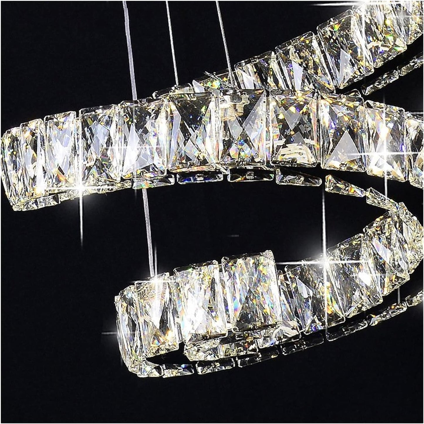 Lampadari di Cristallo LED dimmerabili Smart Lighting Lampadario Art Deco Compatibile con Cucina Soggiorno Luce con Telecomando,lampade per Soggiorno