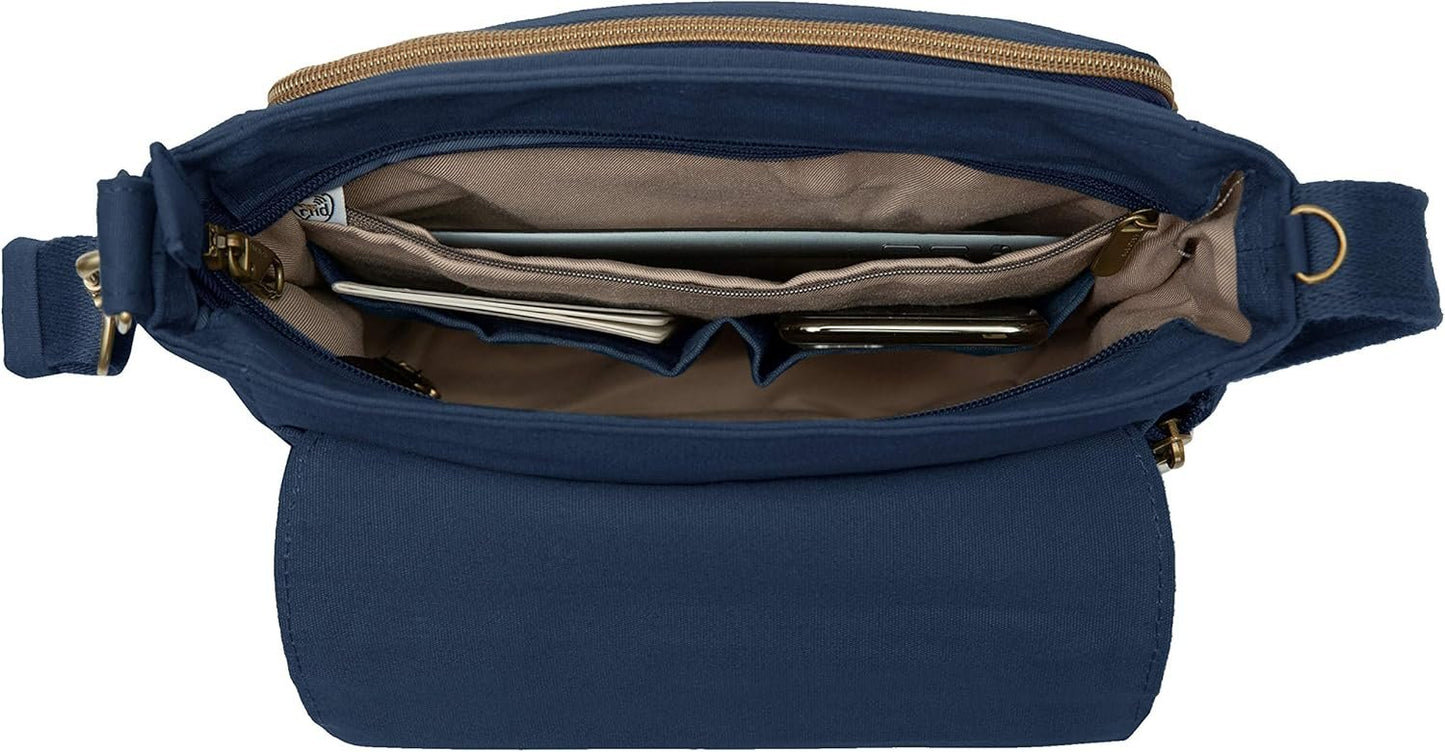 Travelon Anti-Theft Courier Tour Bag, Navy, One Size