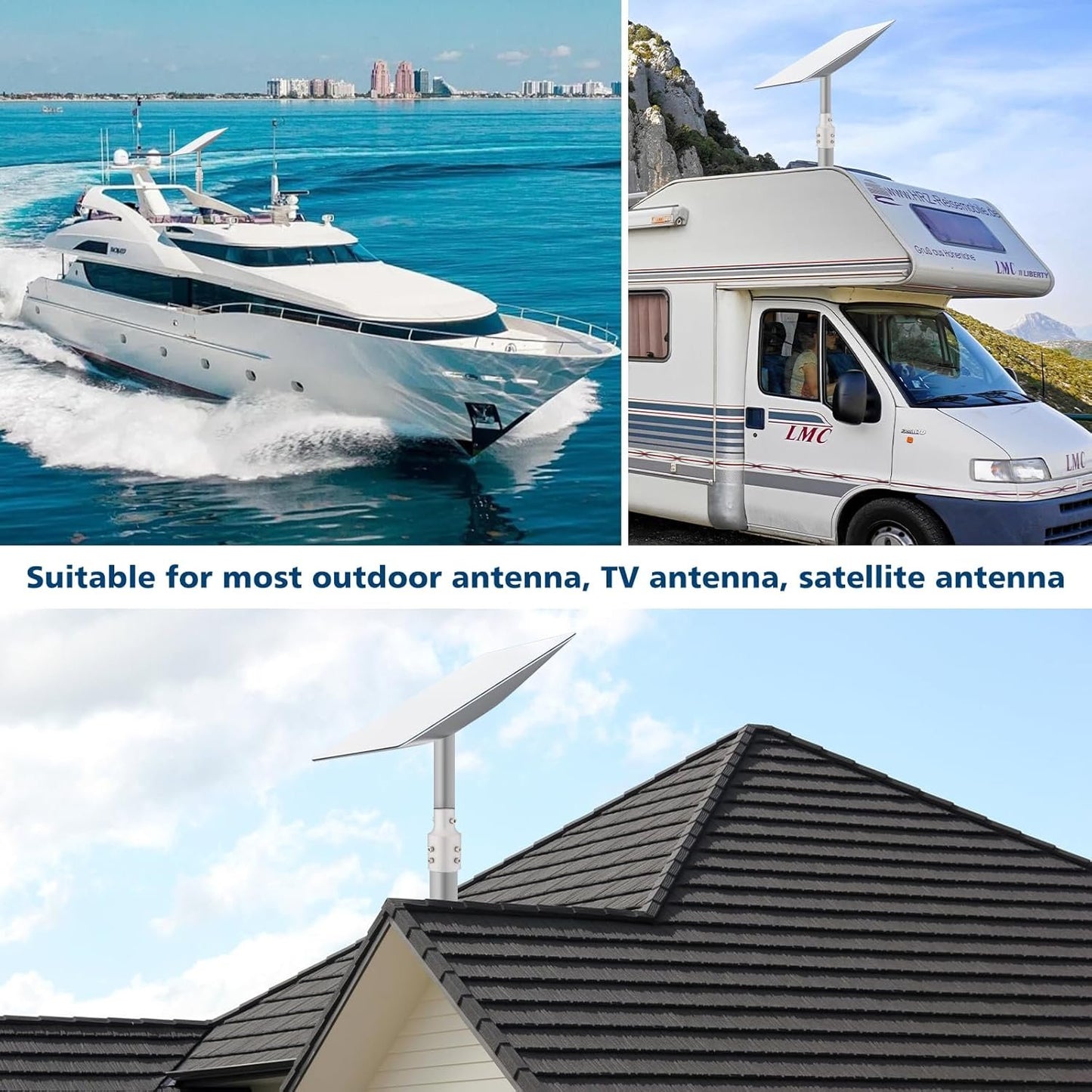 Starlink Pipe Adapter,Designed for Starlink Second-Gen Antenna, Mast Reducer Pipe Adapter, Suitable for TV Mast and Satellite Mast (2.5 Inch)