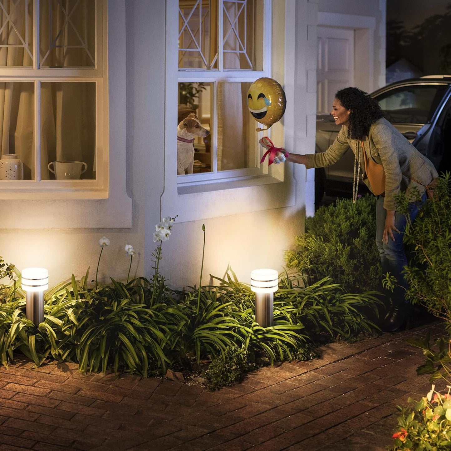 Philips Hue White Tuar, Paletto LED Smart da Esterno, Luce Bianca, Alluminio
